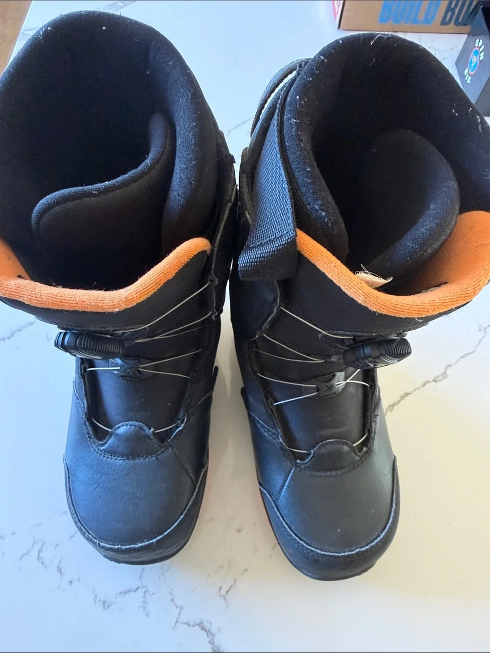 K2 Vandal Men's Black Snowboard Boots with Orange Accents